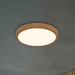 LED-kattovalaisin Runa Wood wood look 3000 K Ø38cm Ø38cm