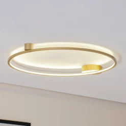LED-kattovalaisin Saturno, kulta, Ø 80 cm, metalli, 4 000 K