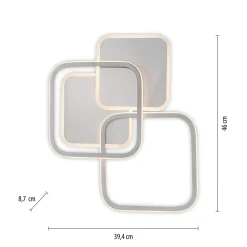LED-kattovalaisin Sevent, kulmikas, 3 000 K, terästä