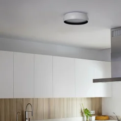 LED-kattovalaisin Shoku, valkoinen/musta, alumiini/PMMA, Ø 35 cm