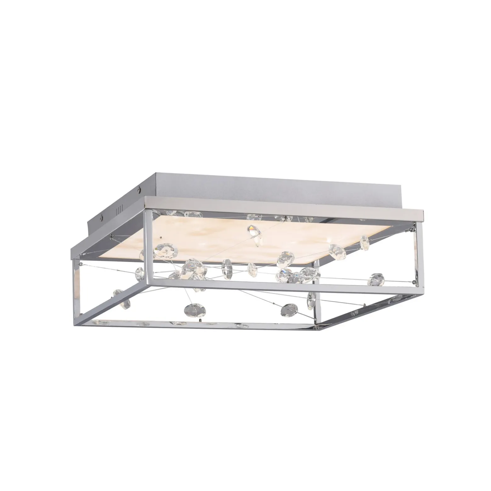 LED-kattovalaisin SKINA, kromi, 40 cm, CCT, himmennettävä, kaukosäädin