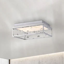 LED-kattovalaisin SKINA, kromi, 40 cm, CCT, himmennettävä, kaukosäädin