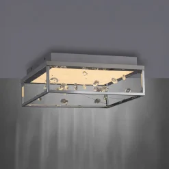 LED-kattovalaisin SKINA, kromi, 40 cm, CCT, himmennettävä, kaukosäädin