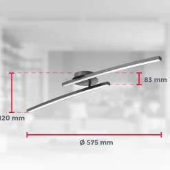 LED-kattovalaisin Snore, 2-lamppuinen, musta, metalli, 3 000 K
