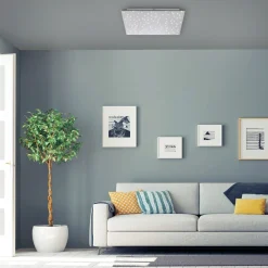 LED-kattovalaisin Sparkle CCT him., teräs, 45x45cm