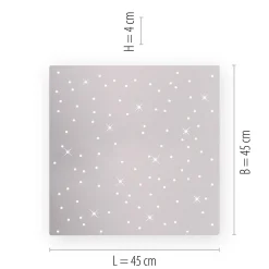 LED-kattovalaisin Sparkle CCT him., teräs, 45x45cm