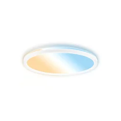 LED-kattovalaisin Tava A, CCT, Ø 29 cm, valkoinen, kaukosäädin