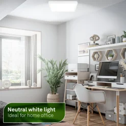 LED-kattovalaisin Tava A, CCT, 29 x 29 cm, valkoinen, kaukosäädin