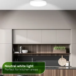 LED-kattovalaisin Tava A, Ø 29 cm, muovia, valkoinen