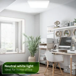 LED-kattovalaisin Tava A, 42x42 cm, muovia, valkoinen