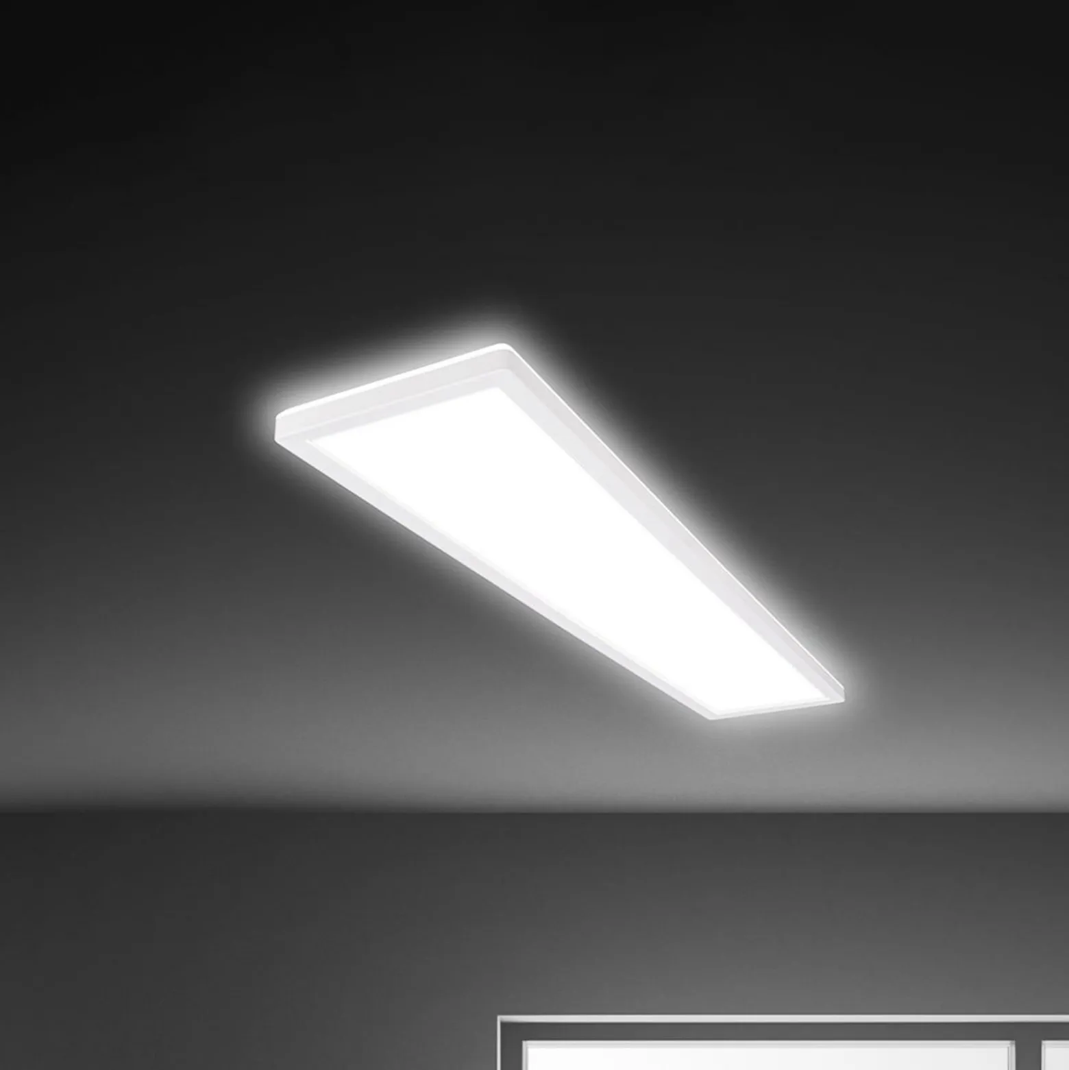 LED-kattovalaisin Tava, valkoinen, muovia, 98 cm, taustavalo