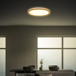 LED-kattovalaisin Tava Wood, Ø 29 cm, muovi, 3 000 K