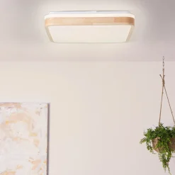 LED-kattovalaisin Tumeo, pituus 40 cm, vaalea puu, metalli/puu