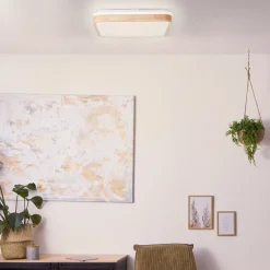 LED-kattovalaisin Tumeo, pituus 40 cm, vaalea puu, metalli/puu