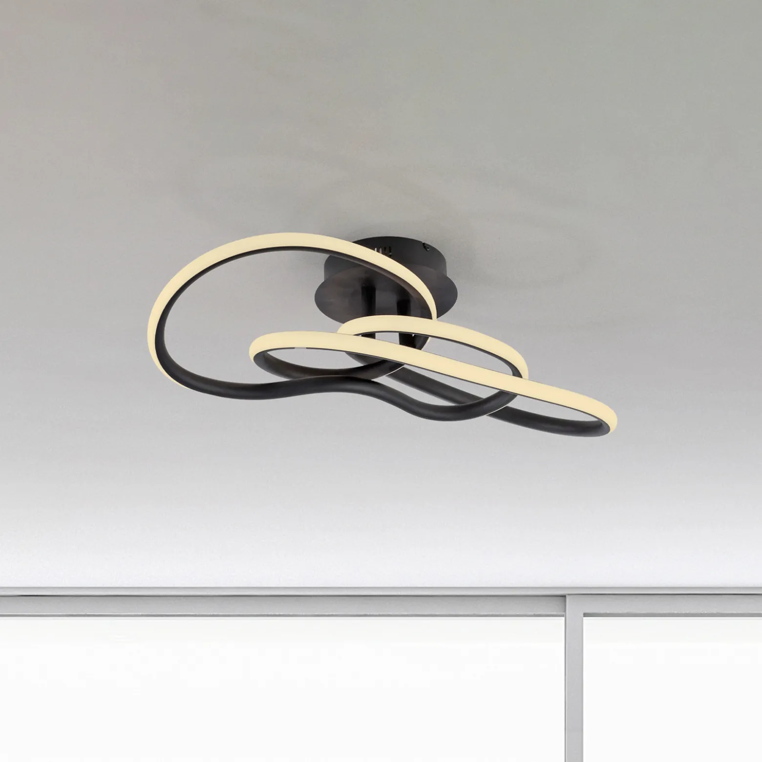LED-kattovalaisin TWIST, musta, pituus 90 cm, metallinen, Switchdim,