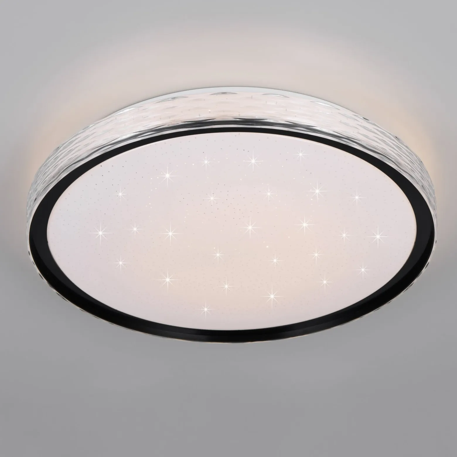 LED-kattovalaisin Varda, musta, Ø 39 cm, kaukosäädin