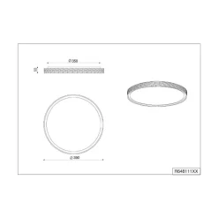 LED-kattovalaisin Varda, valkoinen, Ø 39 cm, kaukosäädin