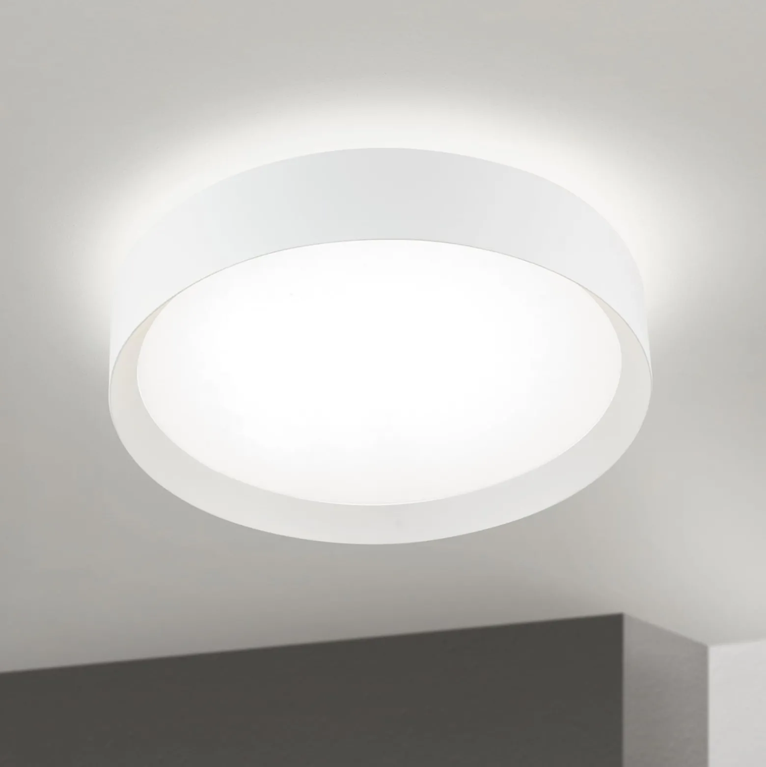 LED-kattovalaisin VARIO, Ø 40 cm, valkoinen, metalli, CCT, himmennettävä