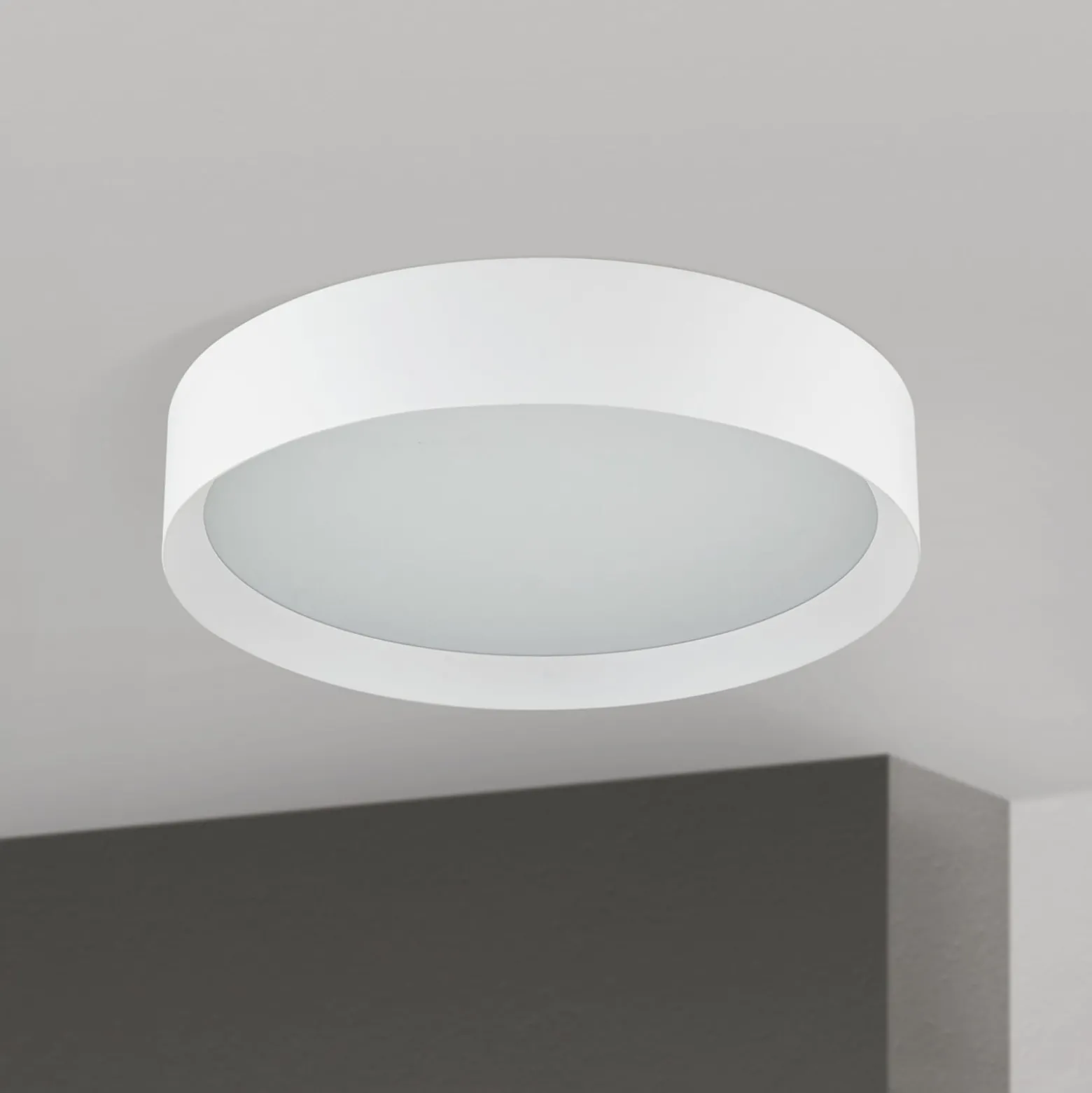 LED-kattovalaisin VARIO, Ø 40 cm, valkoinen, metalli, CCT, himmennettävä