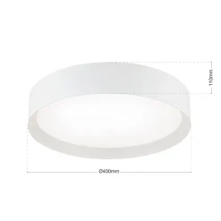 LED-kattovalaisin VARIO, Ø 40 cm, valkoinen, metalli, CCT, himmennettävä