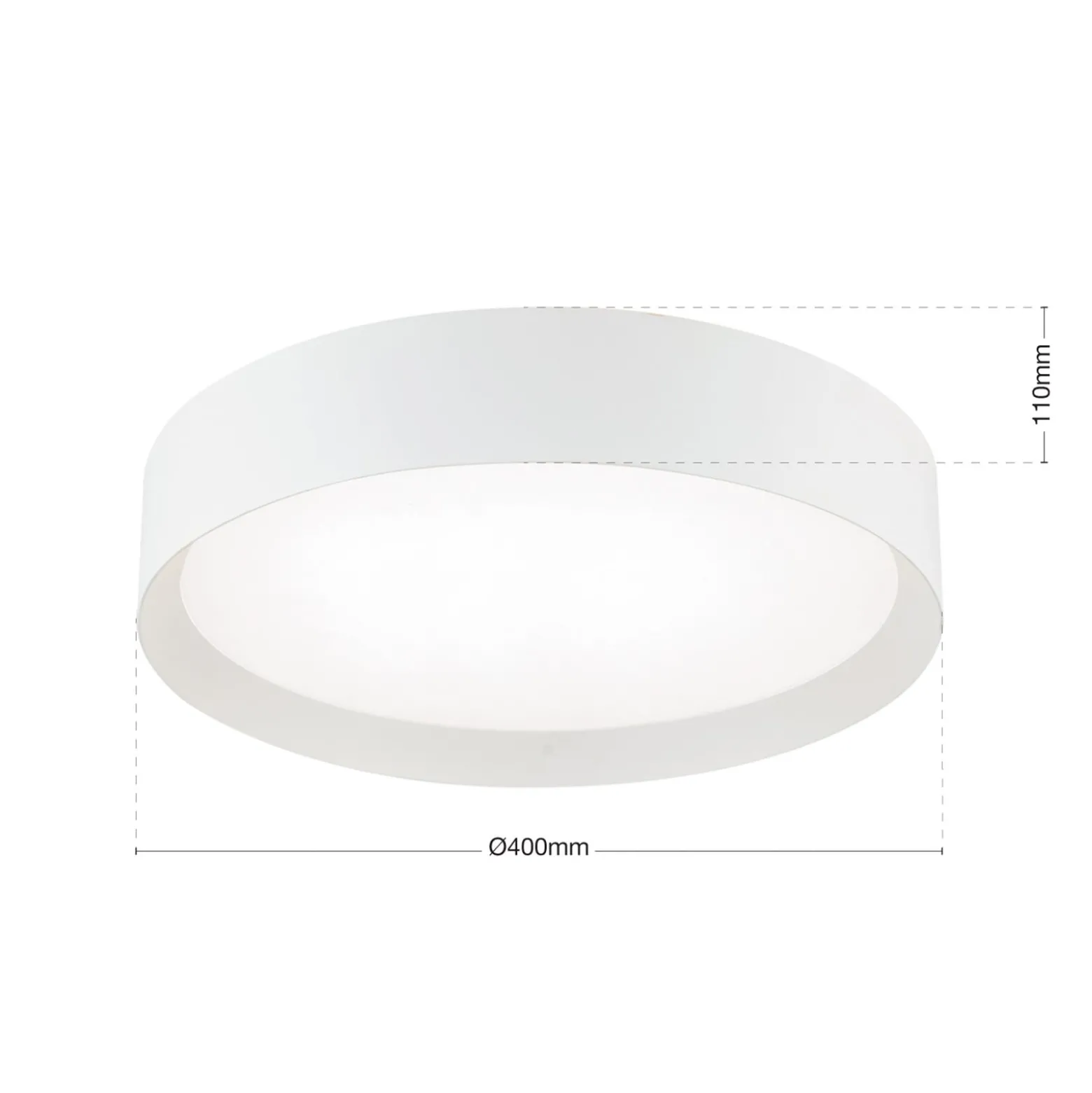 LED-kattovalaisin VARIO, Ø 40 cm, valkoinen, metalli, CCT, himmennettävä
