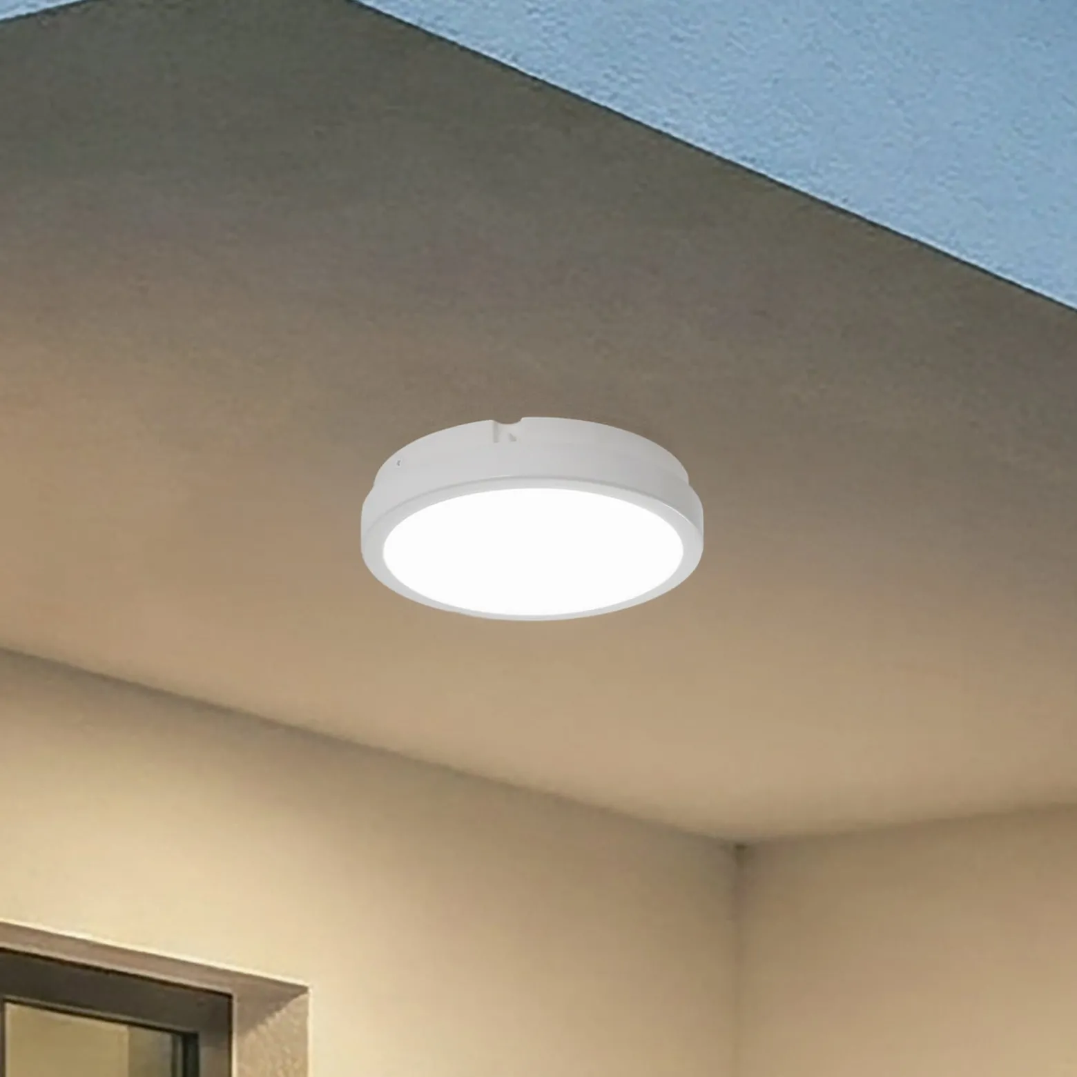 LED-kattovalaisin Vera, valkoinen, muovi, Ø 22 cm, IP65