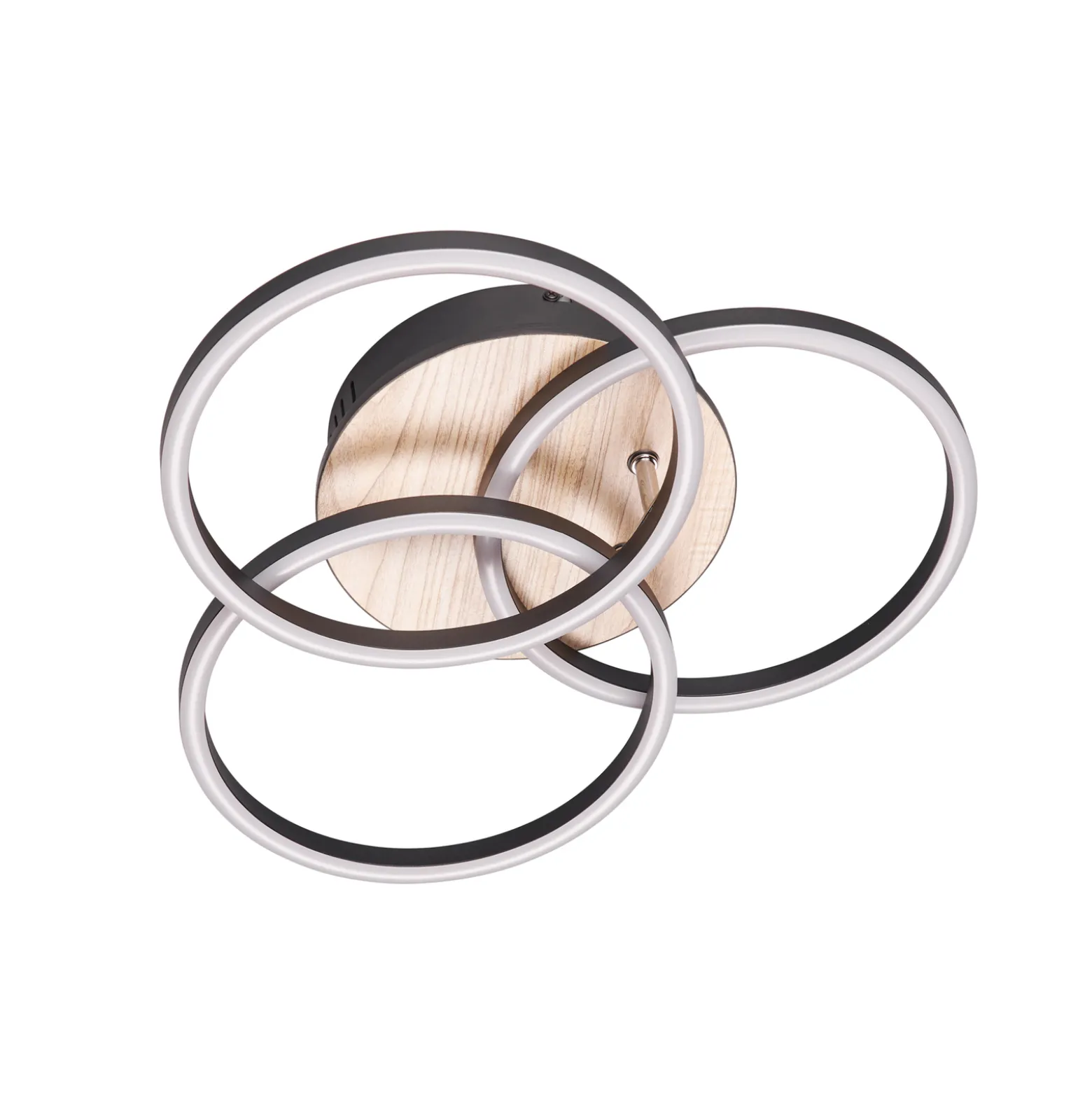 LED-kattovalo Circle 3 lamppua kaukosäädin, puu