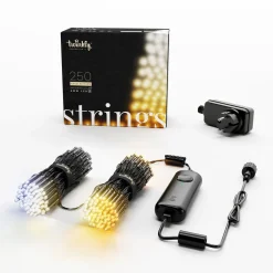 LED-keijuvalot Twinkly CCT, 250-fl. 20 m musta