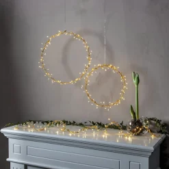 LED-keijuvalot Winny, kultainen, muovia, 200 cm, paristo, paristo