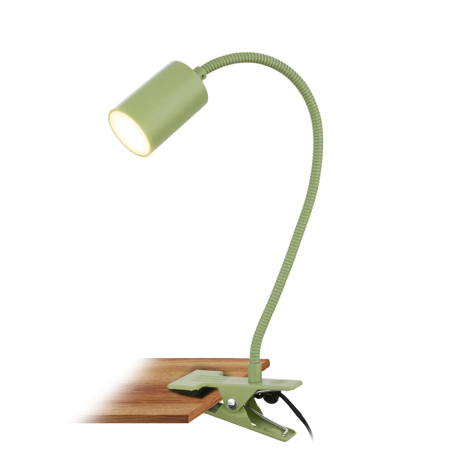 LED-klipsivalaisin Fleks, limenvihreä, joustava, metalli