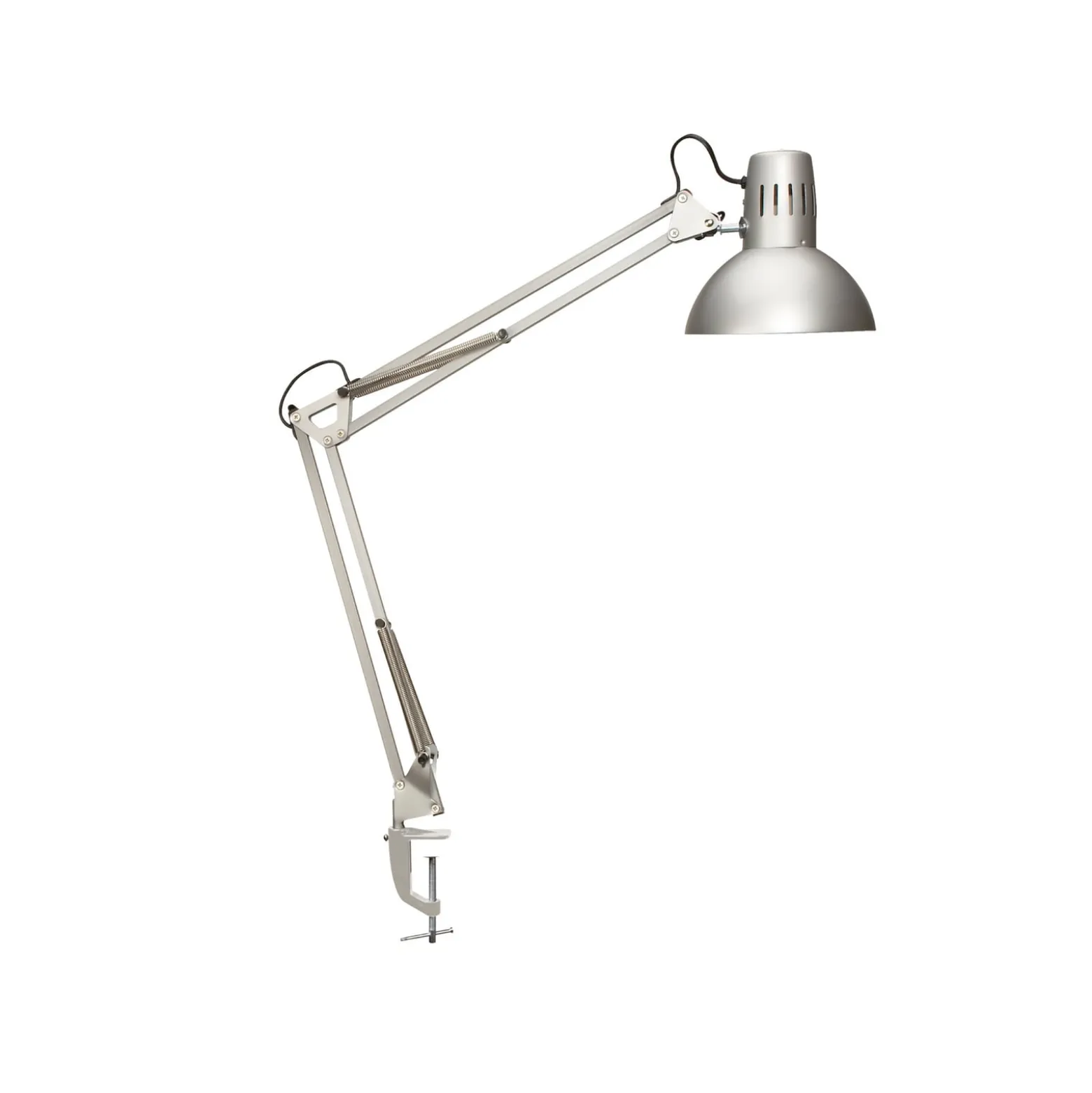 LED-klipsivalaisin MAULstudy, hopeanvärinen, teräs, korkeus 44 cm