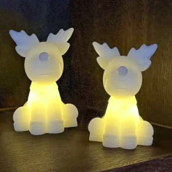 LED-koristefiguuri Naja, valkoinen, korkeus 9 cm, 2 kpl, vaha Paristo