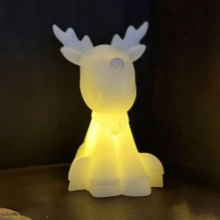 LED-koristefiguuri Naja, valkoinen, korkeus 12 cm, vaha, paristokäyttöinen