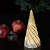 LED-koristefiguuri Vilma, valkoinen/kultainen, korkeus 19 cm, lasi, paristo