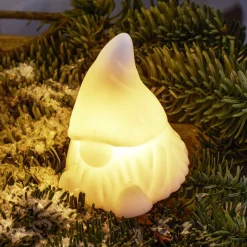 LED-koristehahmo Coco, valkoinen, korkeus 13 cm, vaha, paristokäyttöinen