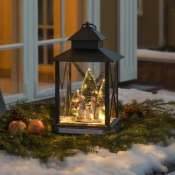 LED-koristelyhty Lumiukot, musta IP44, 42 cm