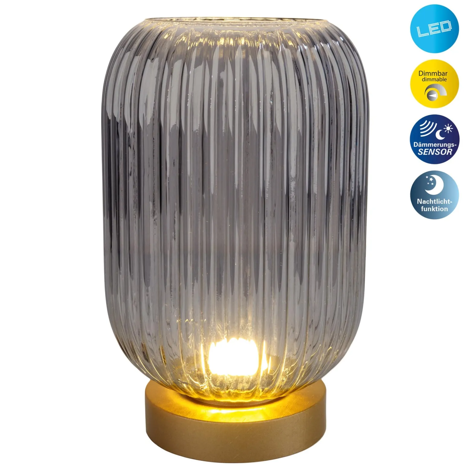 LED-koristepöytälamppu 5305558, akku, savunharmaa
