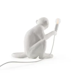 LED-koristepöytävalo Monkey Lamp, valkoinen/istuva