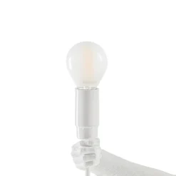 LED-koristepöytävalo Monkey Lamp, valkoinen/istuva