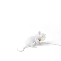 LED-koristepöytävalo Mouse Lamp USB makaava, valk.