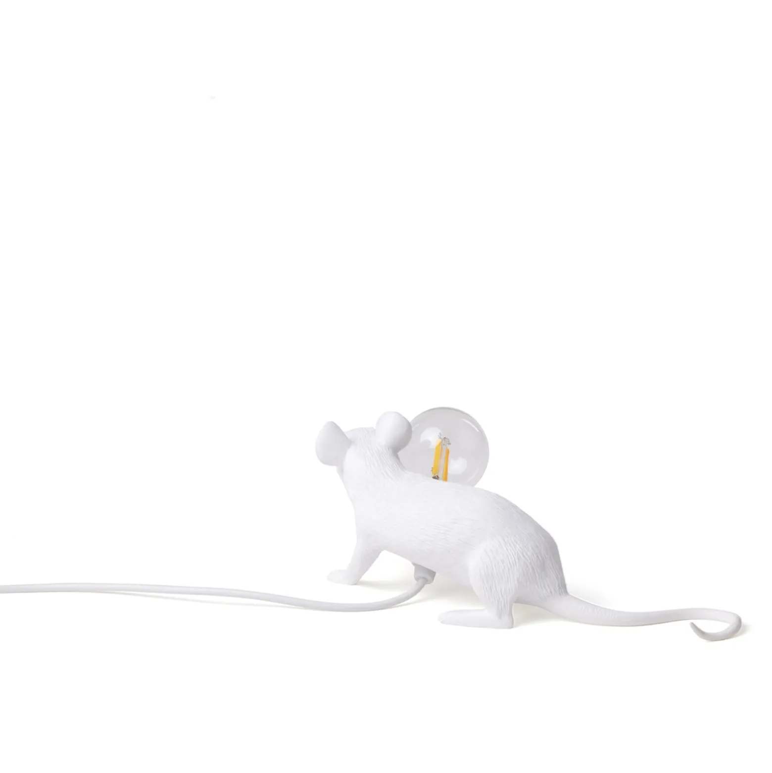 LED-koristepöytävalo Mouse Lamp USB makaava, valk.