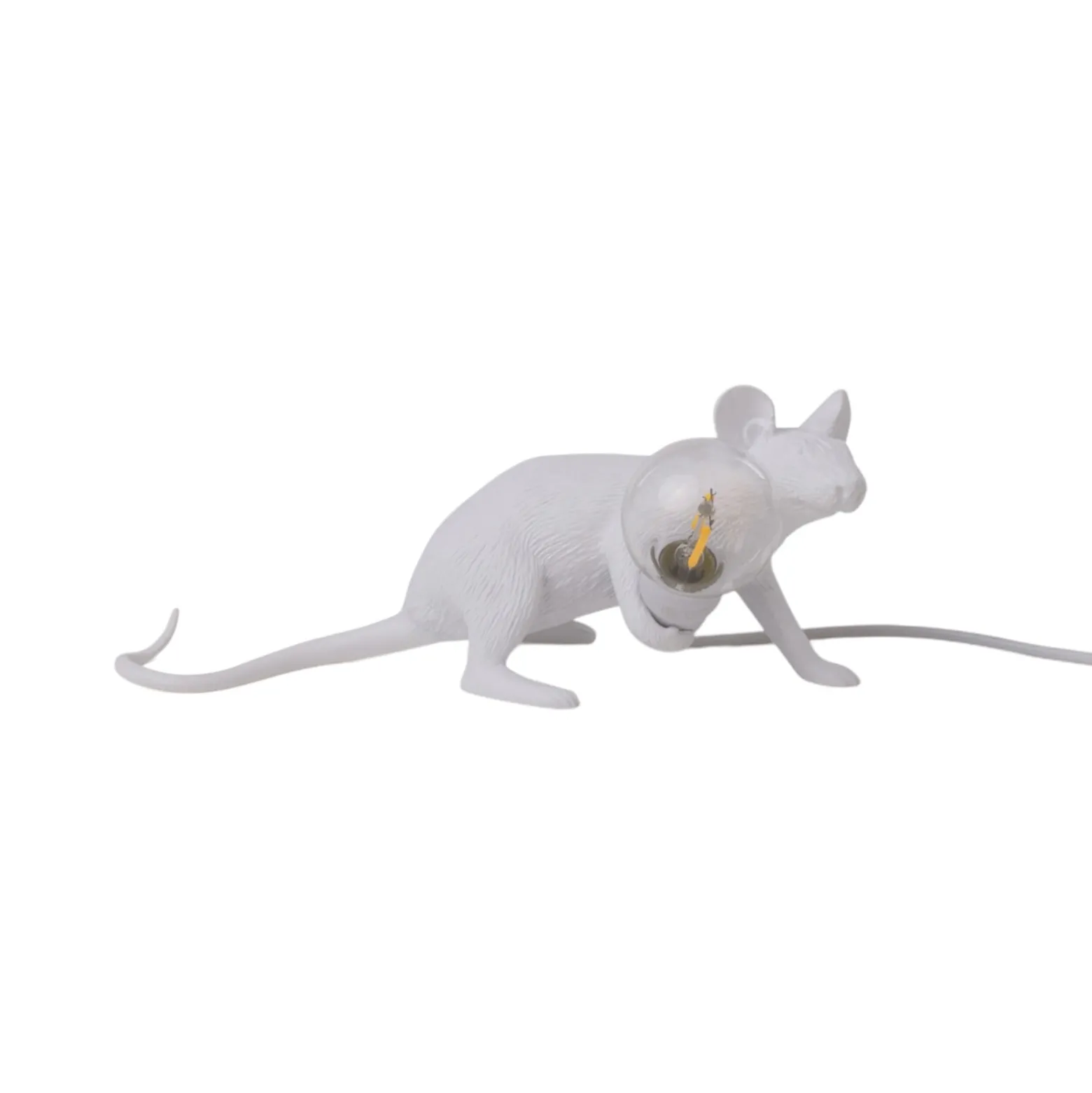LED-koristepöytävalo Mouse Lamp USB makaava, valk.