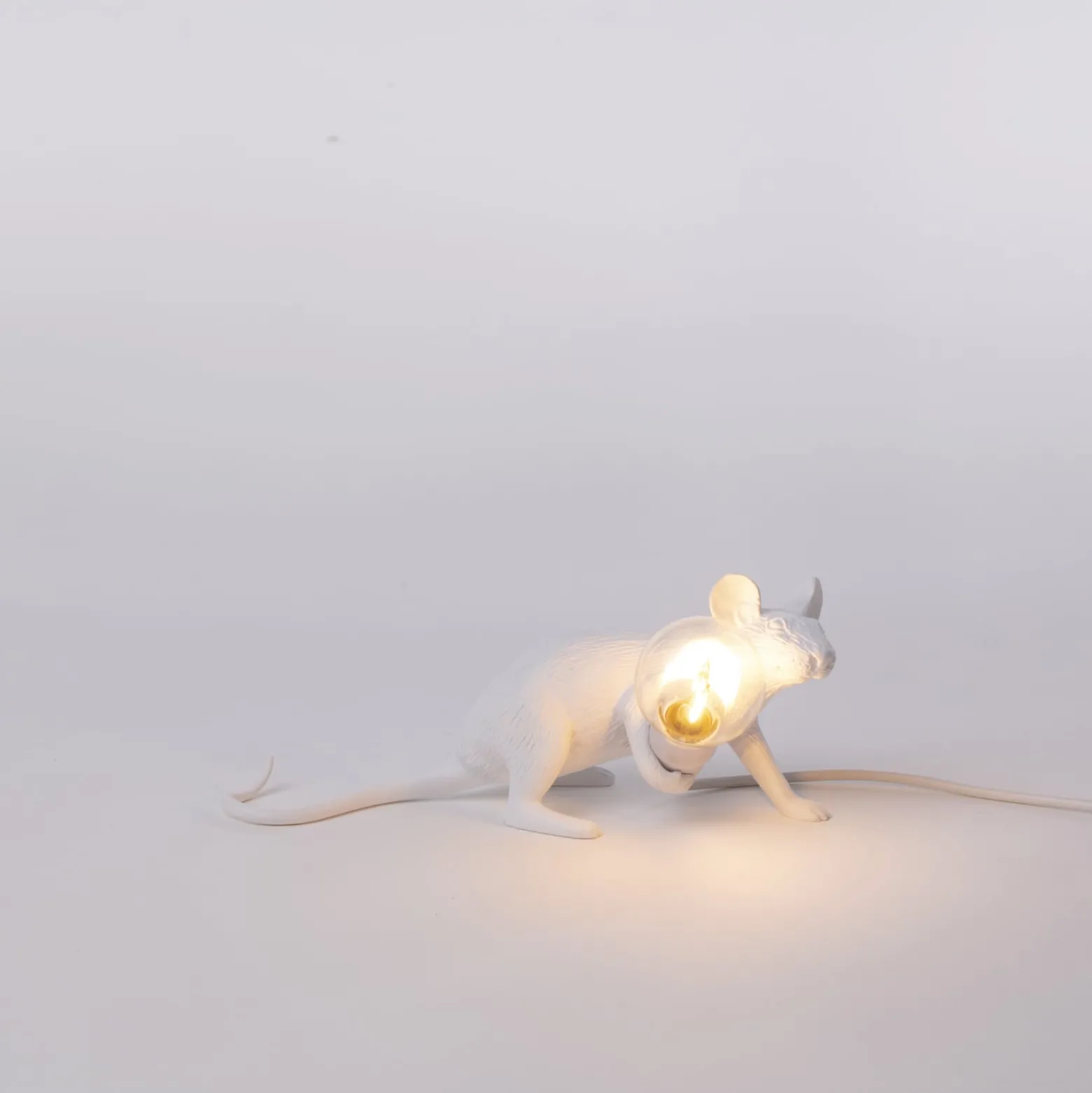 LED-koristepöytävalo Mouse Lamp USB makaava, valk.