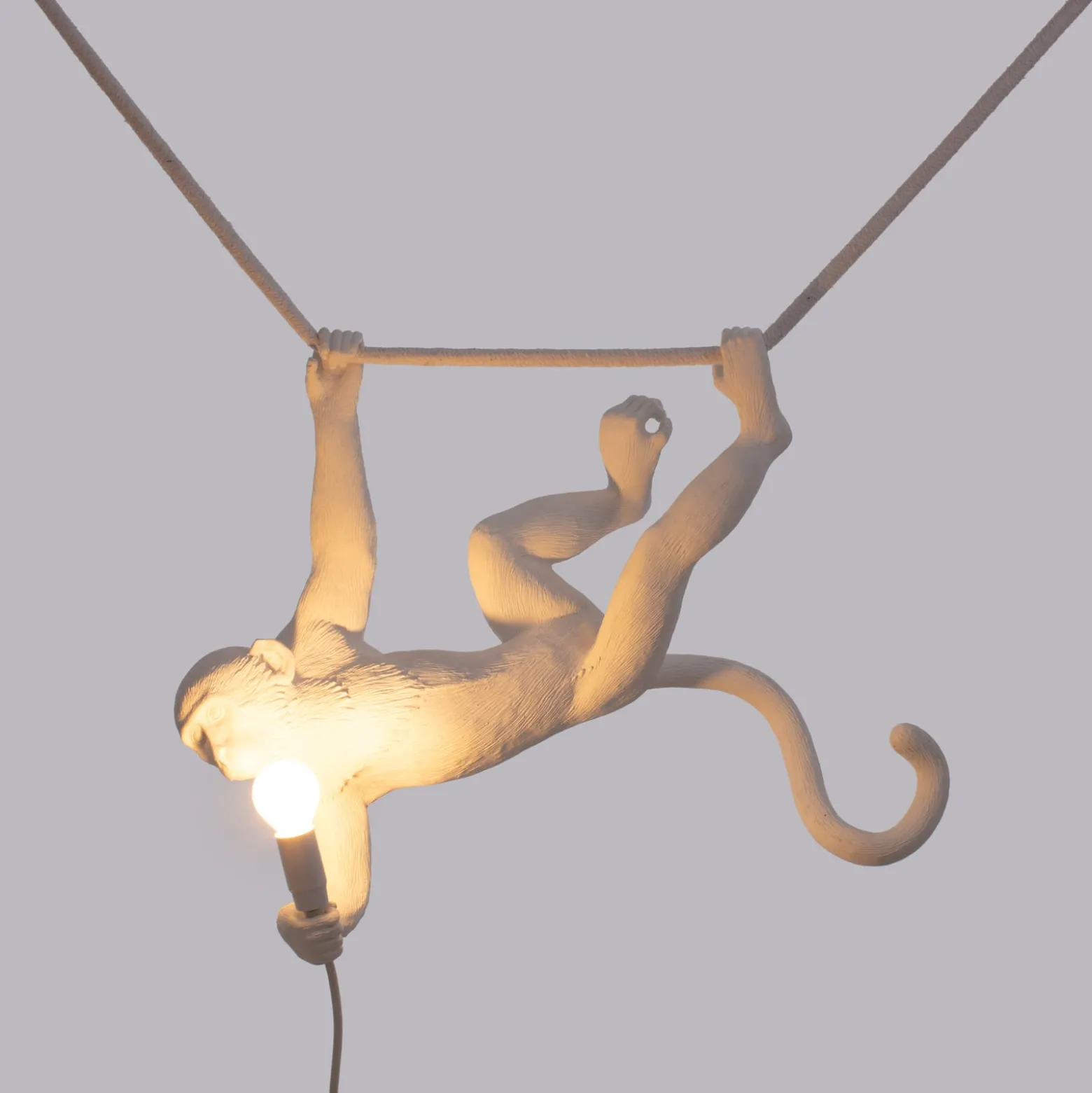 LED-koristeriippuvalo Monkey Lamp valkoin./keinuva