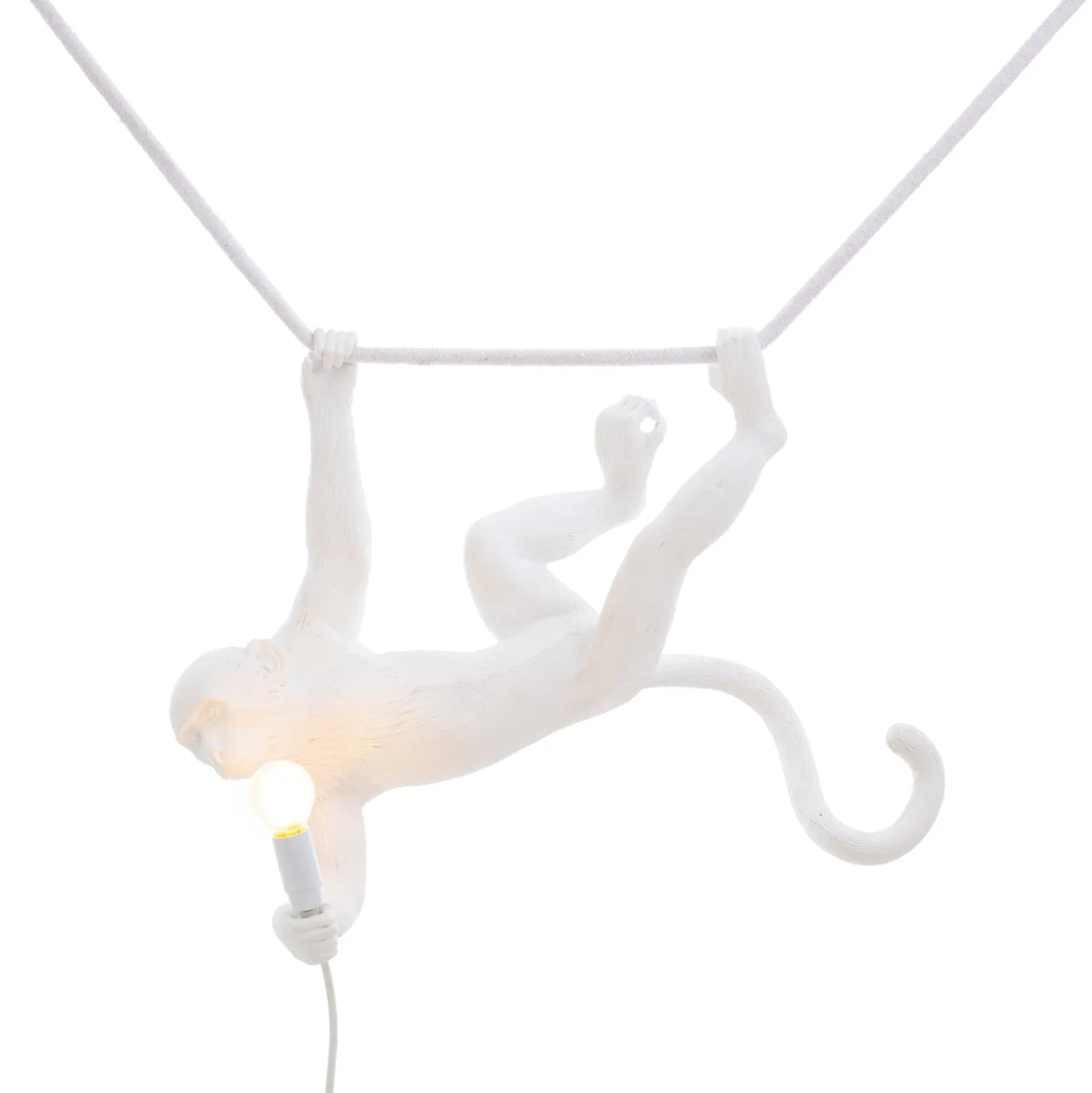 LED-koristeriippuvalo Monkey Lamp valkoin./keinuva