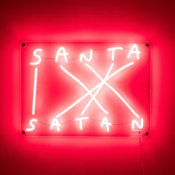 LED-koristeseinävalaisin Santa-Satan, punainen