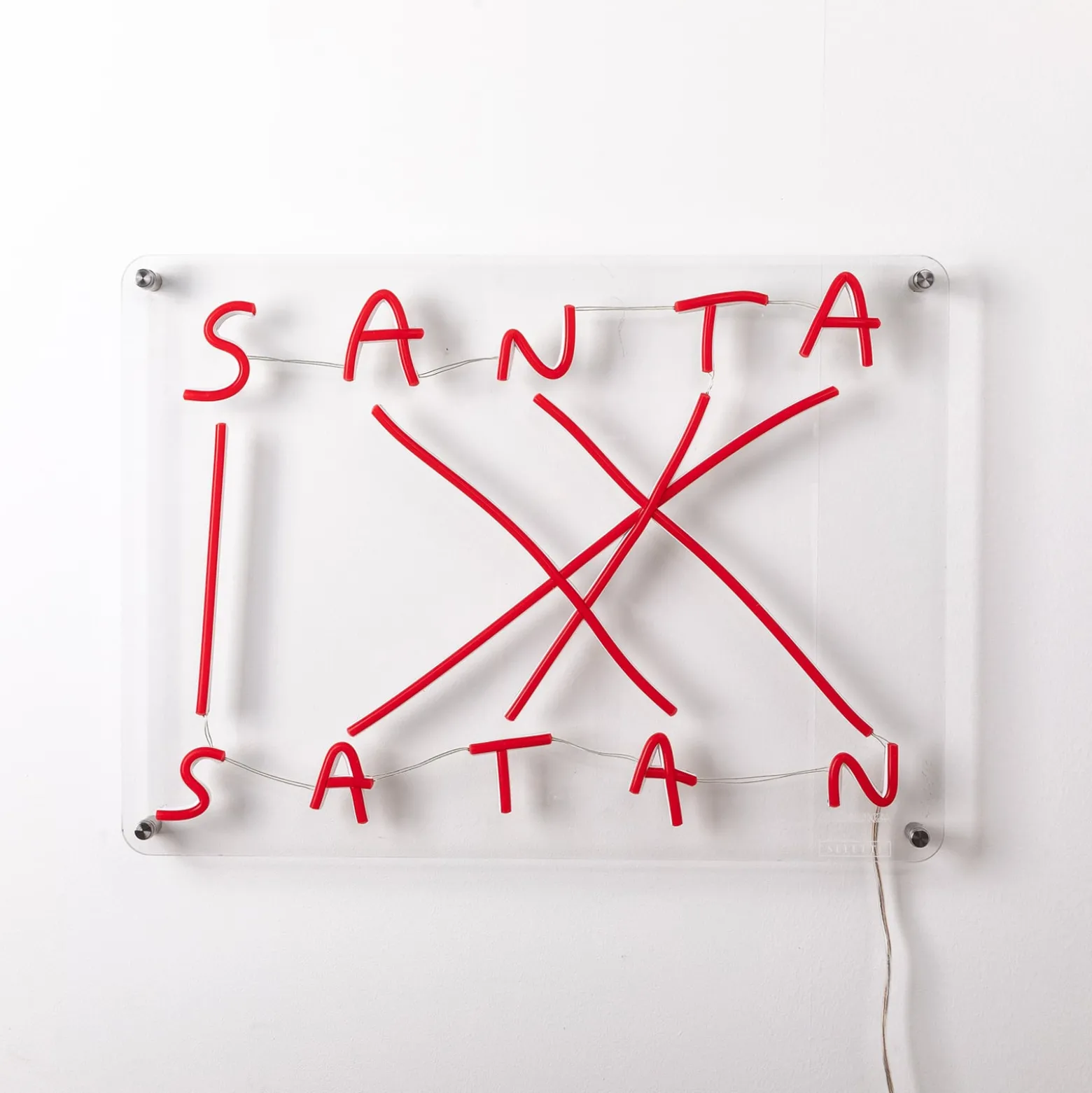 LED-koristeseinävalaisin Santa-Satan, punainen