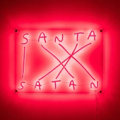 LED-koristeseinävalaisin Santa-Satan, punainen