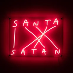 LED-koristeseinävalaisin Santa-Satan, punainen