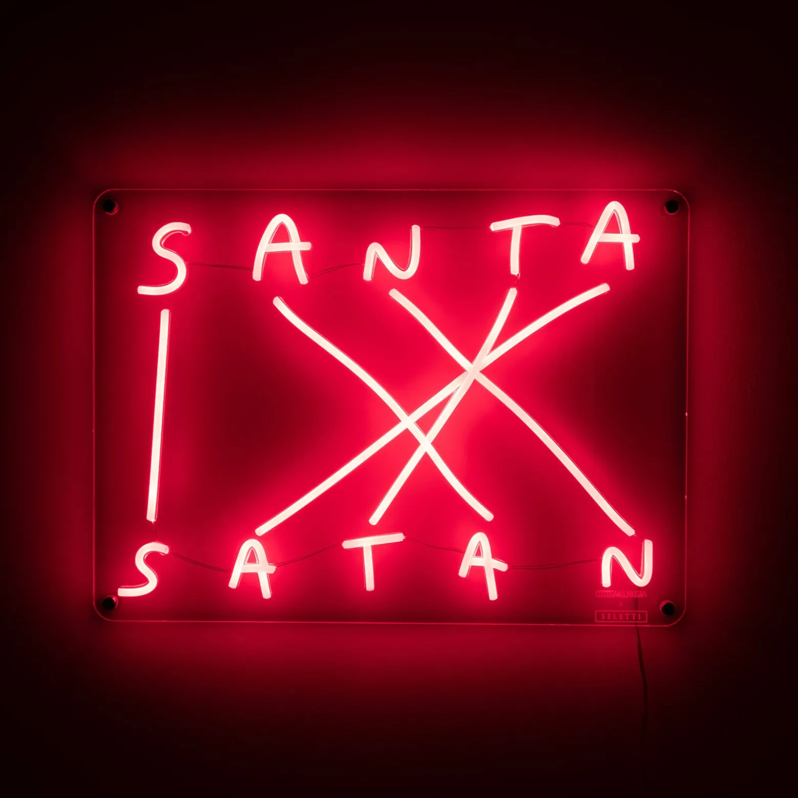 LED-koristeseinävalaisin Santa-Satan, punainen